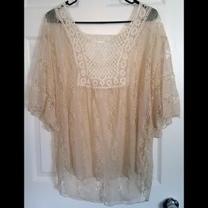 Julie's Closet Size 2X Top Lace Crochet Mesh Plus